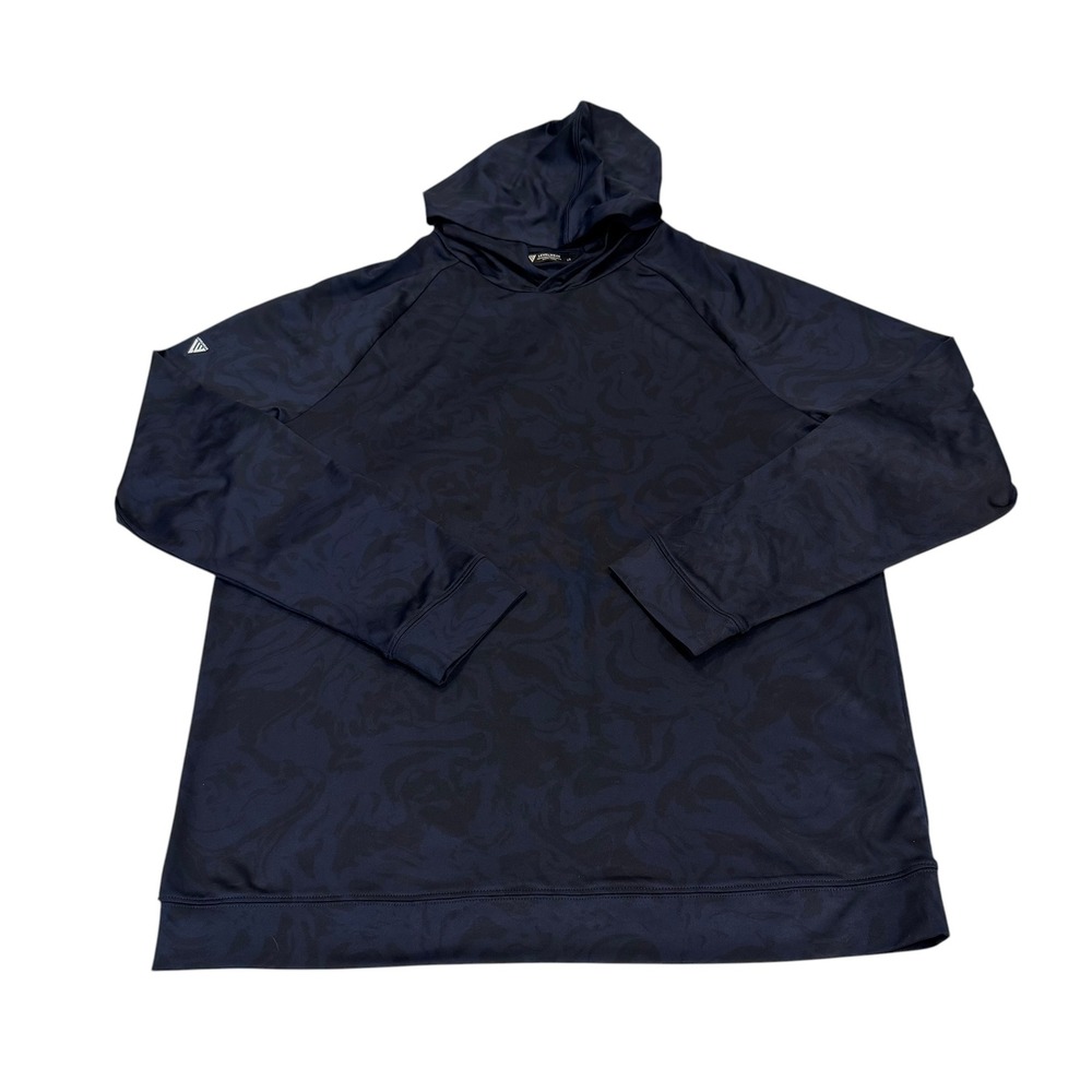 Levelwear Golf Mens Navy Blue Marble Print Performance Hoodie Pullover Large
